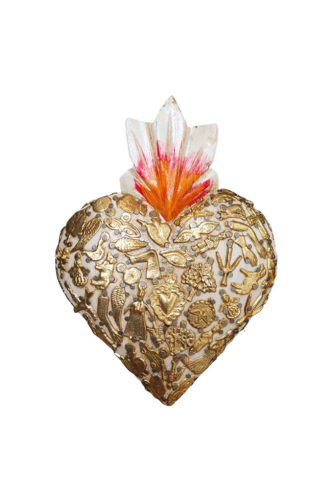 Shop Mexican Milagro Heart White - Large - Origen Imports