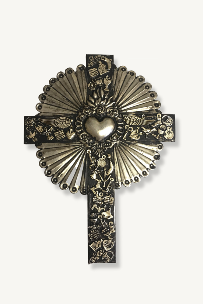 Shop Large Mexican Cross With Rays And Milagros - Origen Imports