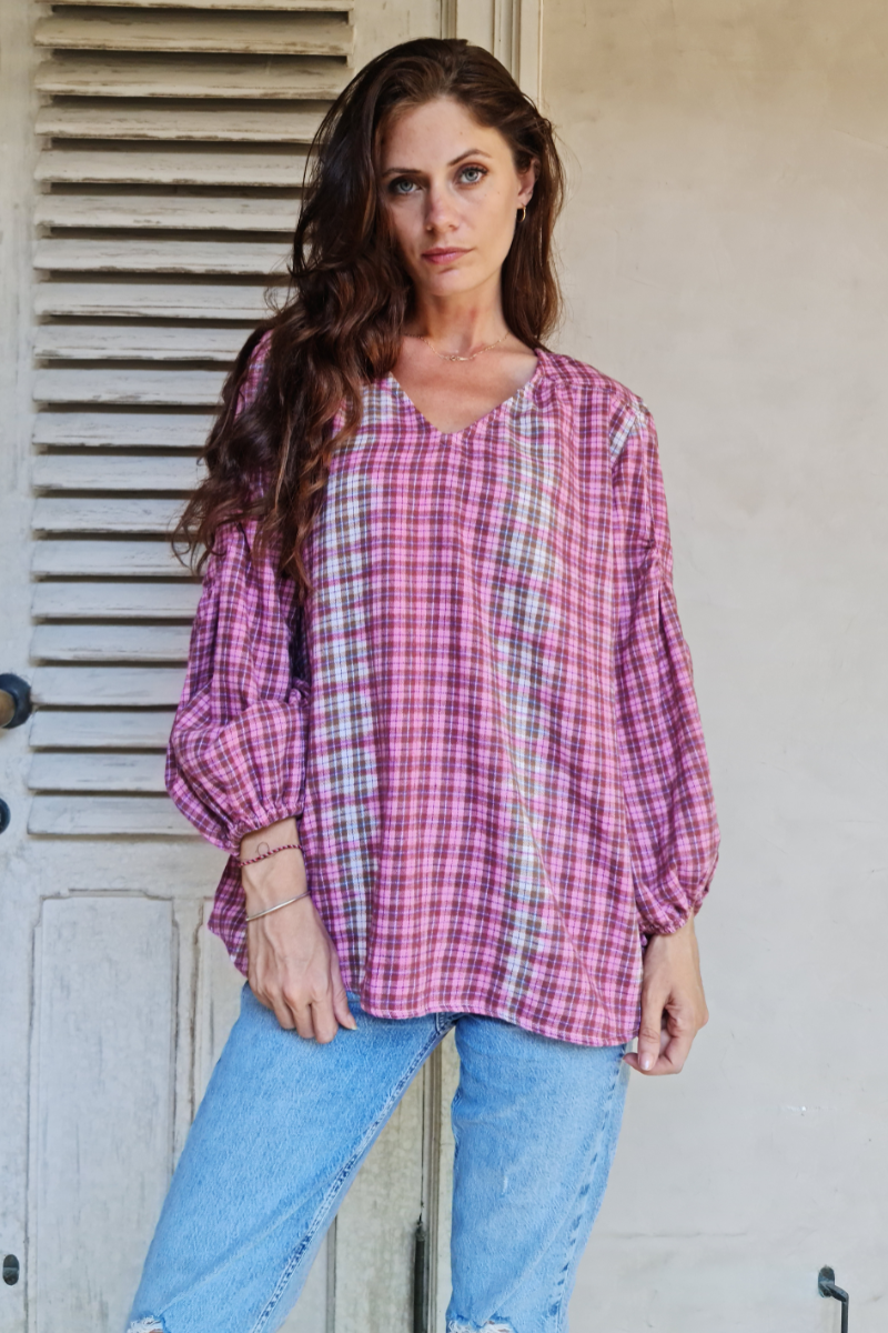Flannel Peasant Top By Pixi Carnival Origen Imports