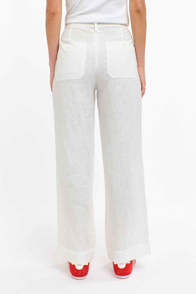 Shop Perry Linen Drawcord Pant - White - Origen Imports