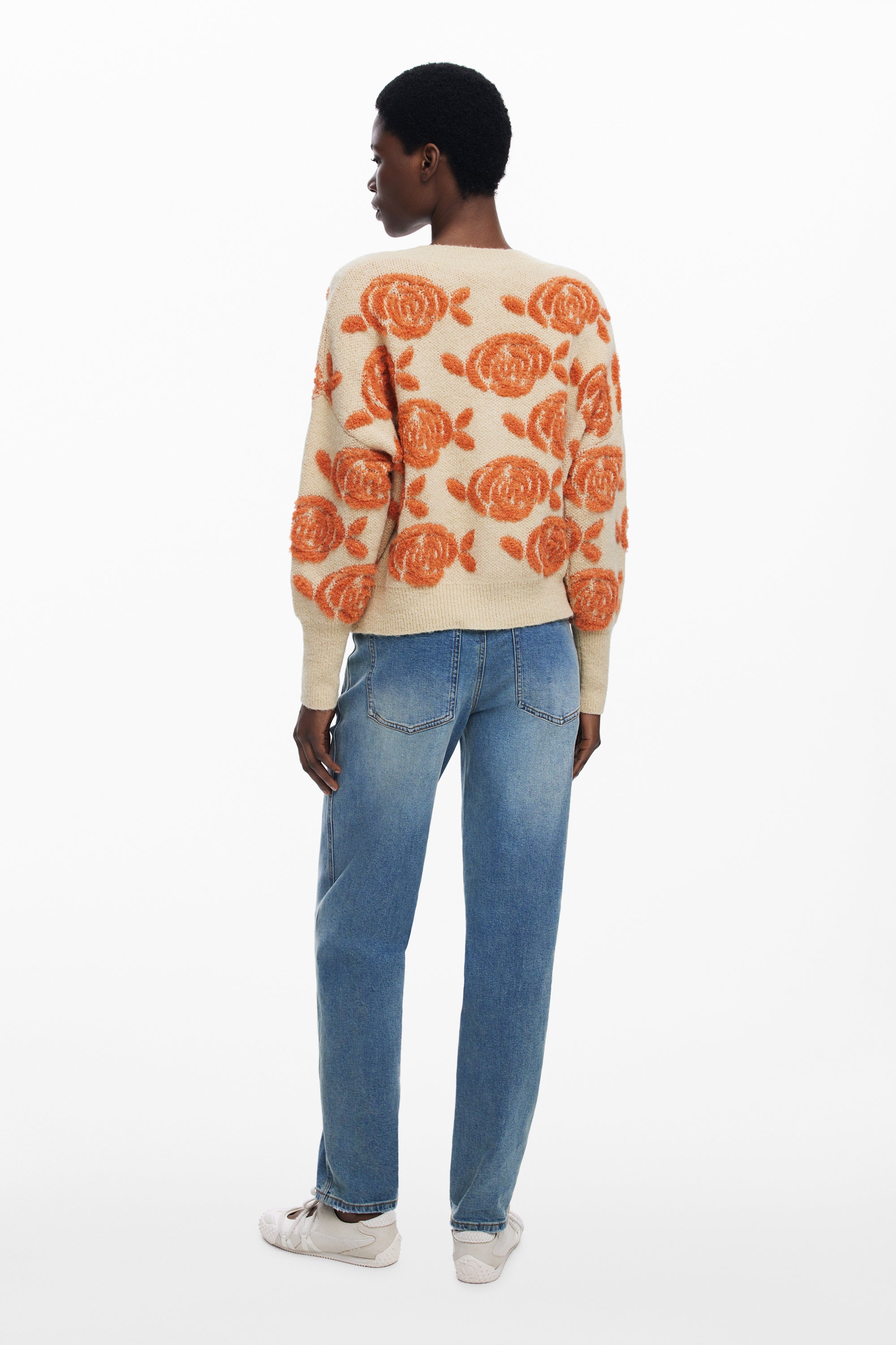 Desigual Carter Cream Jacquard Cardigan