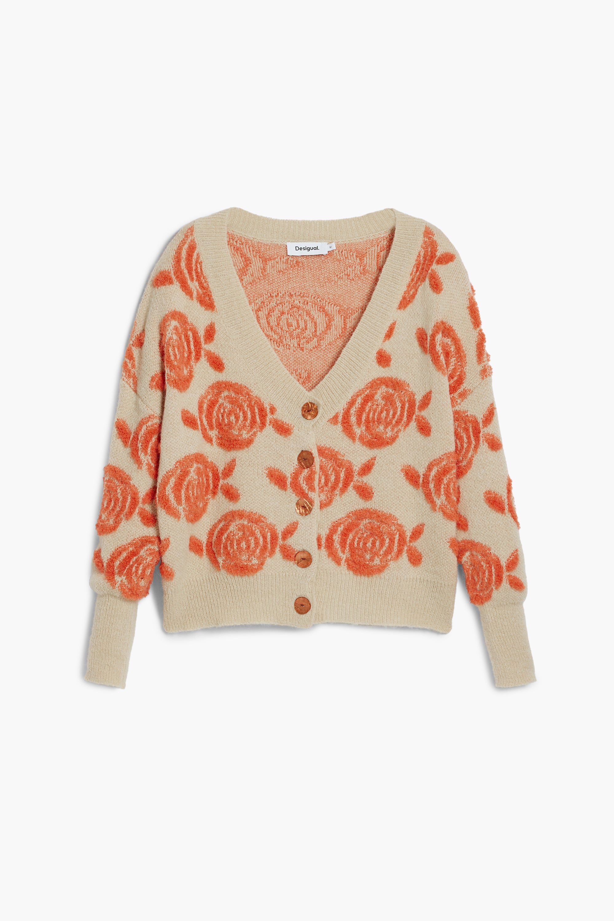 Desigual Carter Cream Jacquard Cardigan