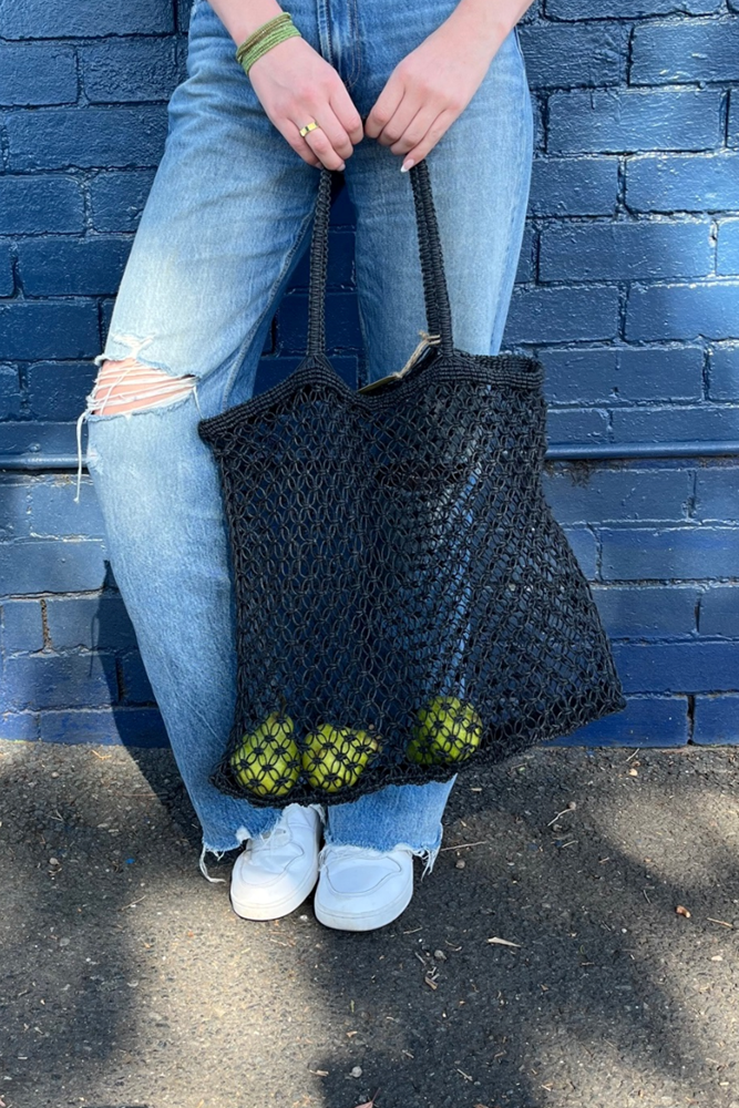 Charcoal Jute String Shopper