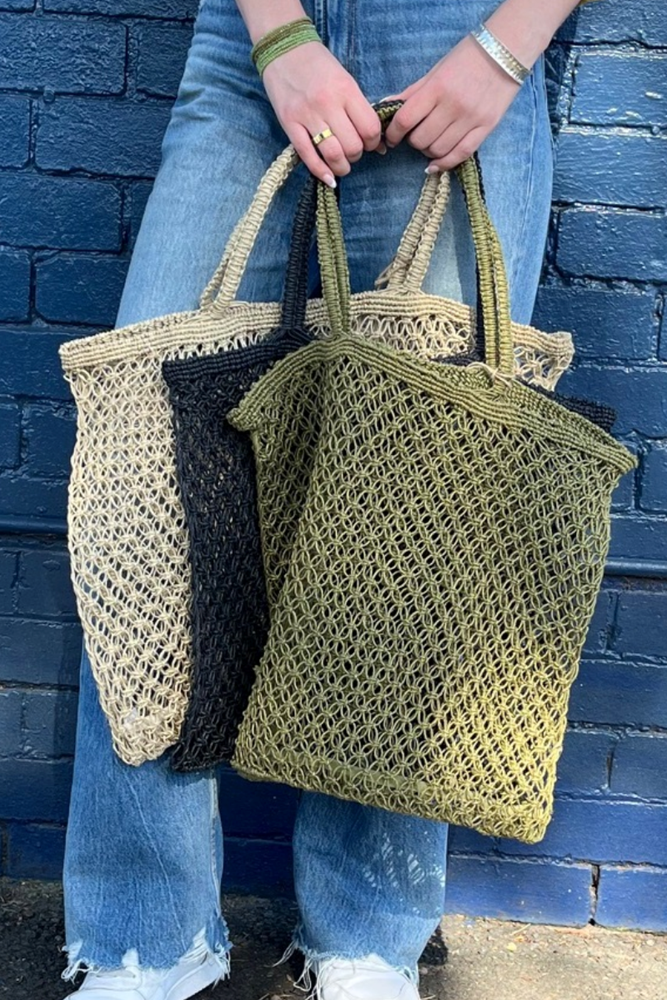 Charcoal Jute String Shopper