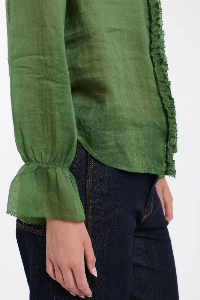 Green Vanessa Frill Shirt
