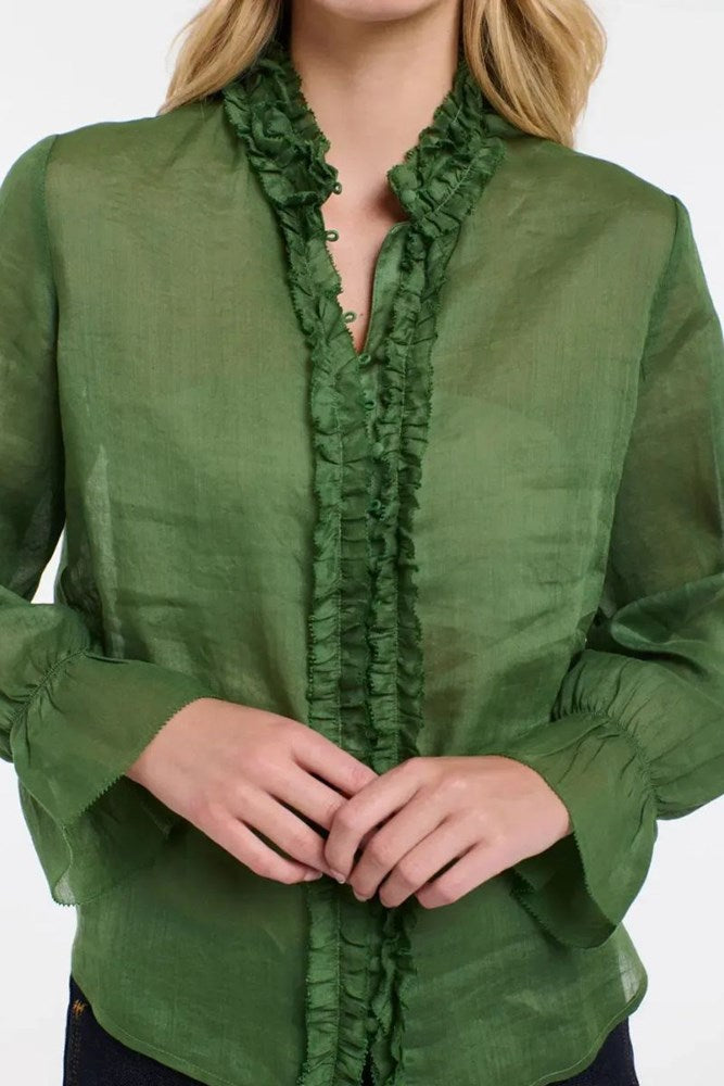 Green Vanessa Frill Shirt
