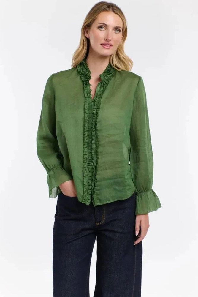 Green Vanessa Frill Shirt
