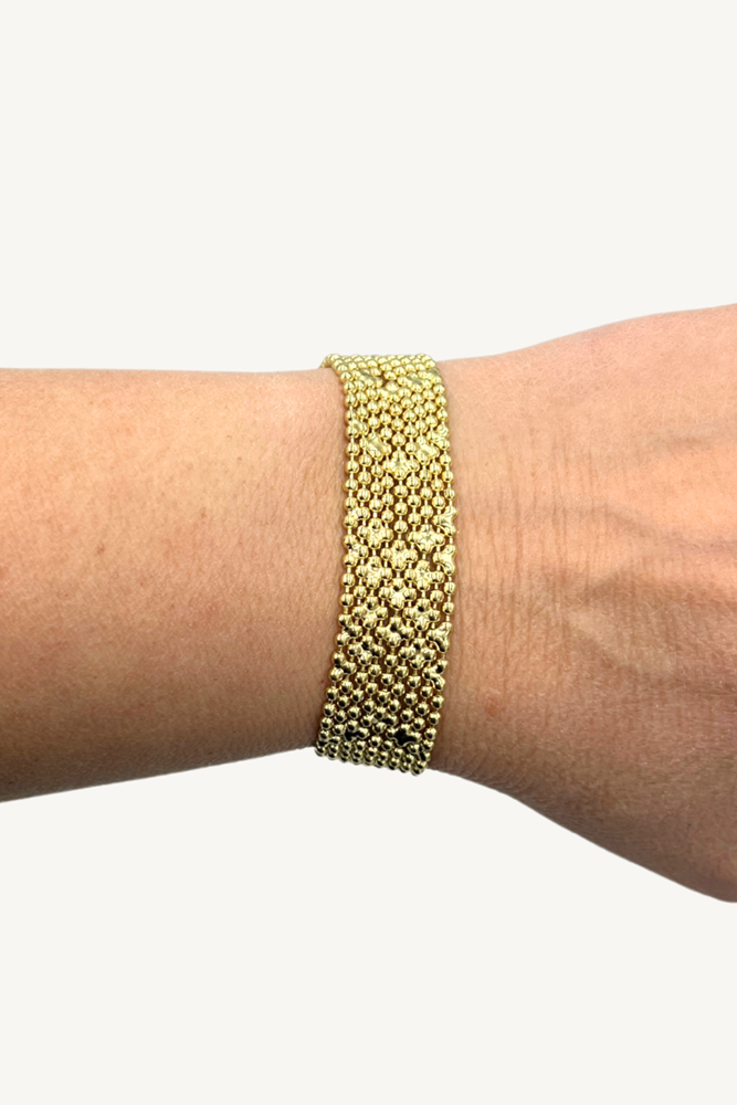 Gold Mesh Amara Bracelet (W. 2cm) by Origen Imports