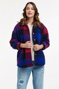 Plaid Blue & Purple Jacket By Urban Luxury