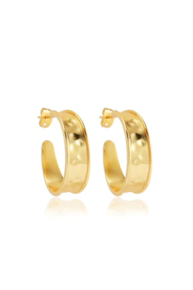 Nomad Large Textured Golden Hoops by Susan Rose