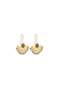 Shamira Labradorite Gold Fan Drop Earrings by Susan Rose