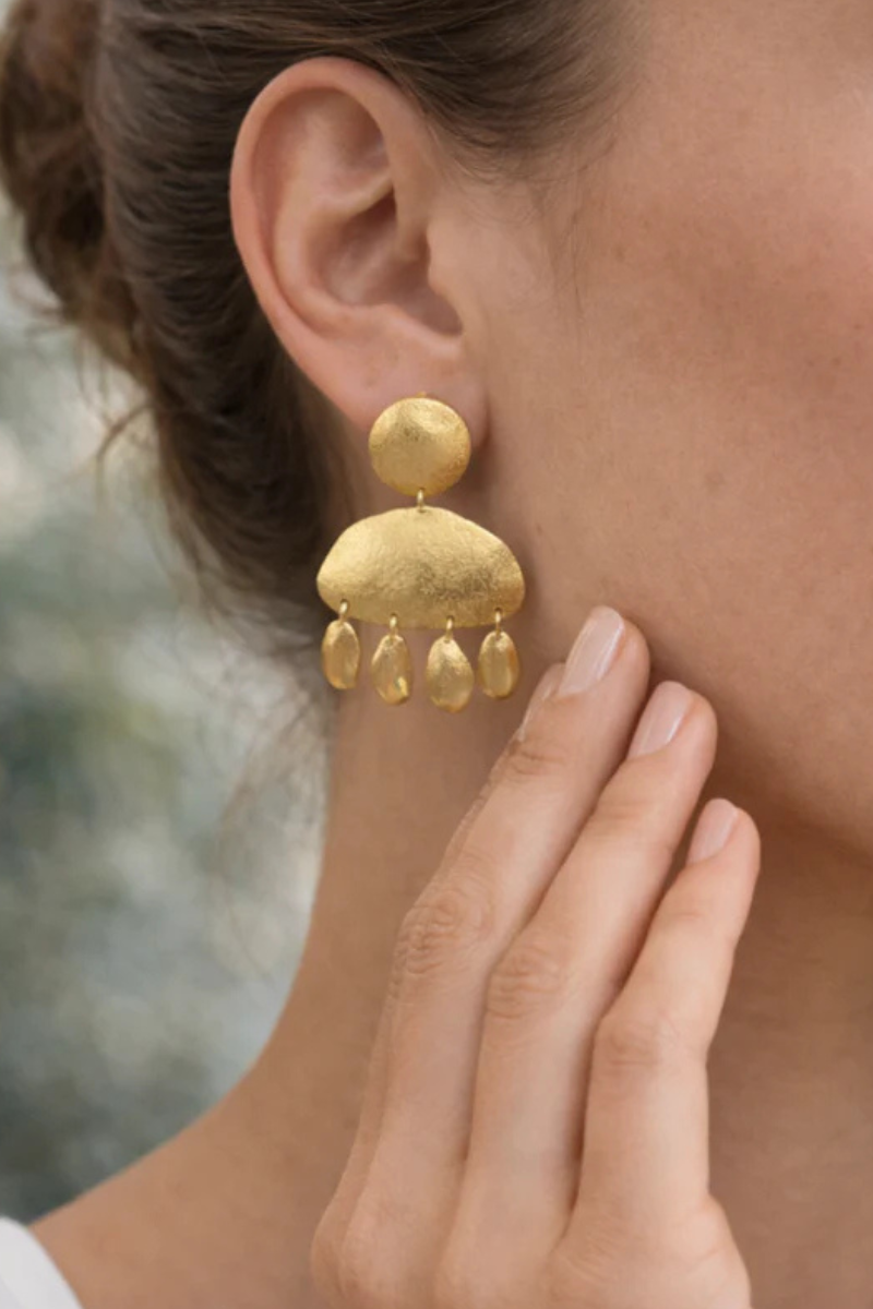 Aurelia Gold Multi Disc Earrings