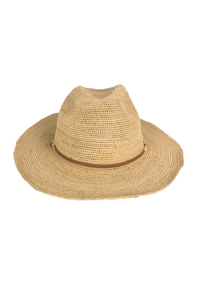 Aziz Hat Natural + Tan Leather Cord By Made In Mada