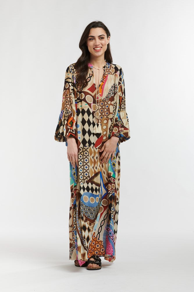 Billow Dress By Italian Star - Khaki