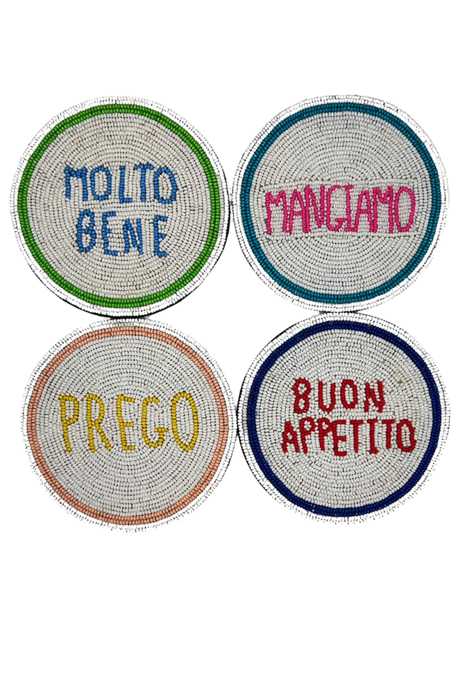 Shop Beaded Christmas Coaster "Italian" - Origen Imports