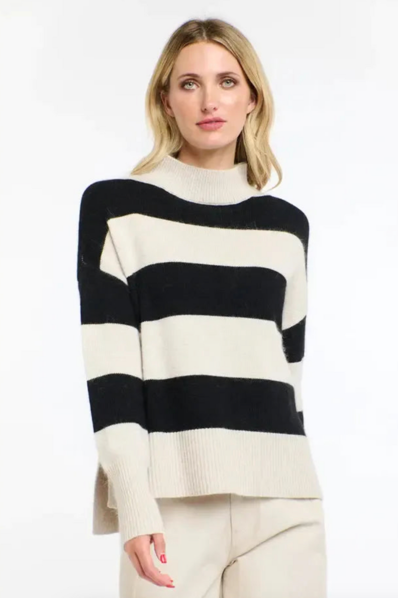 Shop Gracie Black Stripes Angora Knit by 365 Days - Origen Imports