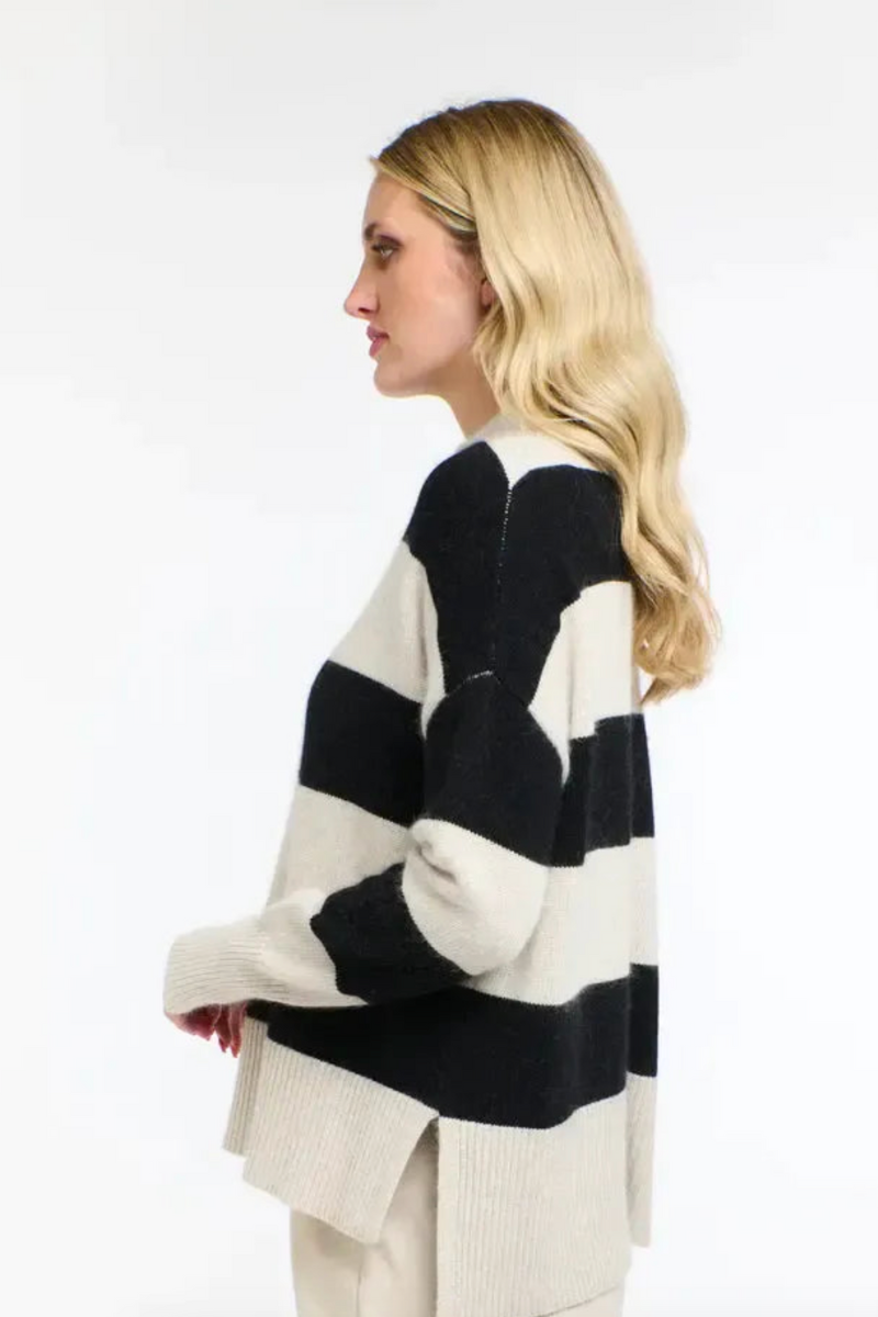 Shop Gracie Black Stripes Angora Knit by 365 Days - Origen Imports