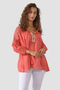 Shop Delicate Smocked Shoulders Blouse By Caju - Origen Imports