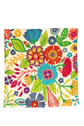 Botanical Cotton Embroidered Floral Cushion in Spring Tones