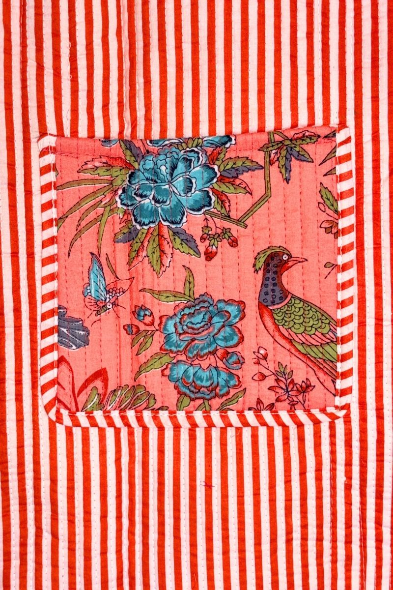 Cotton Reversible Tote by Origen - Floral Peacock