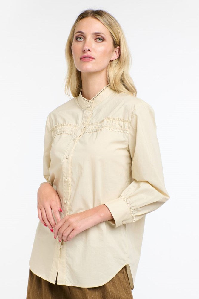 Shop Beige Cotton Poet's Shirt by 365 Days - Origen Imports