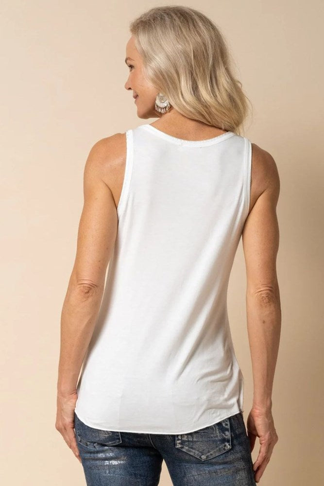 Shop Cream Toyah Singlet By Imagine Fashion - Origen Imports