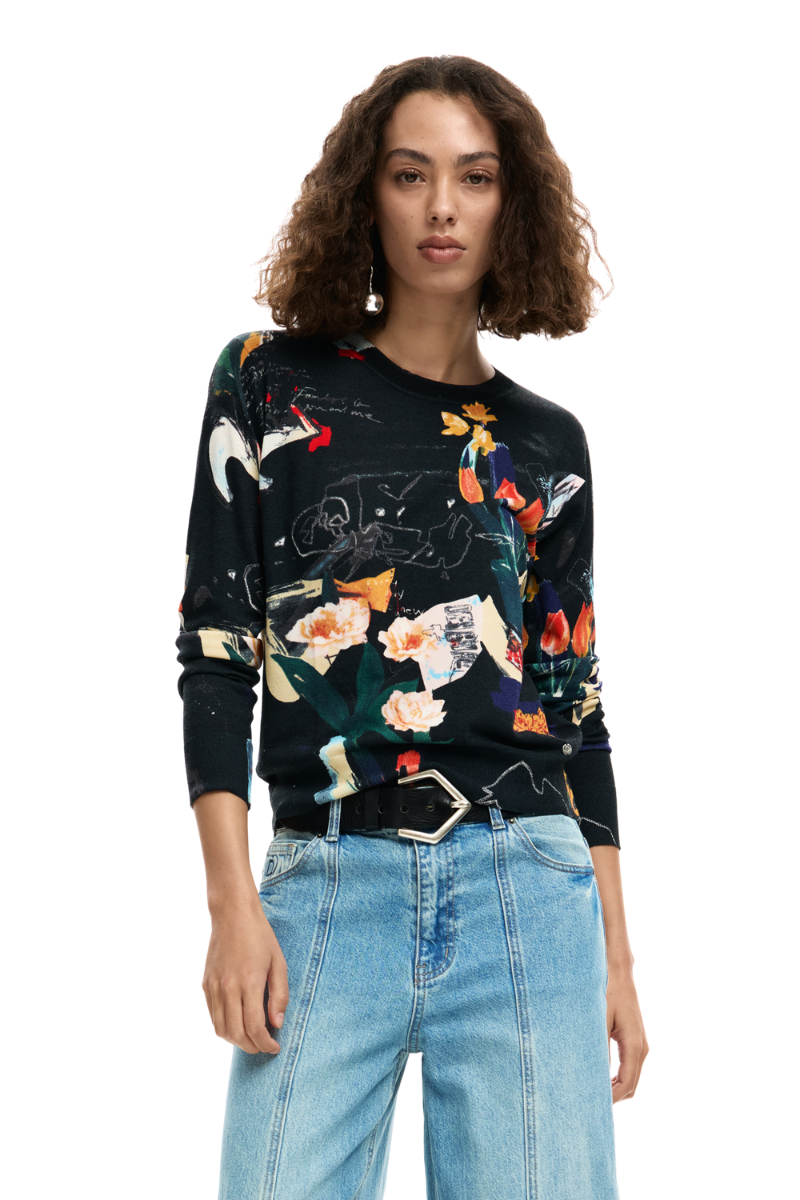 Desigual Floral Art Knit