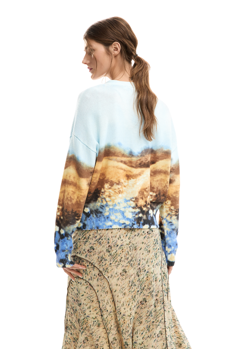 Desigual Landscape Print Cardigan