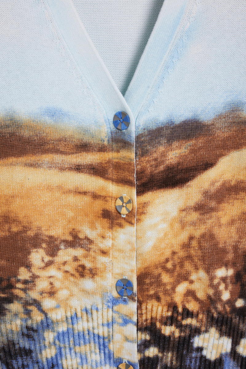 Desigual Landscape Print Cardigan