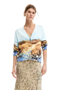Desigual Landscape Print Cardigan