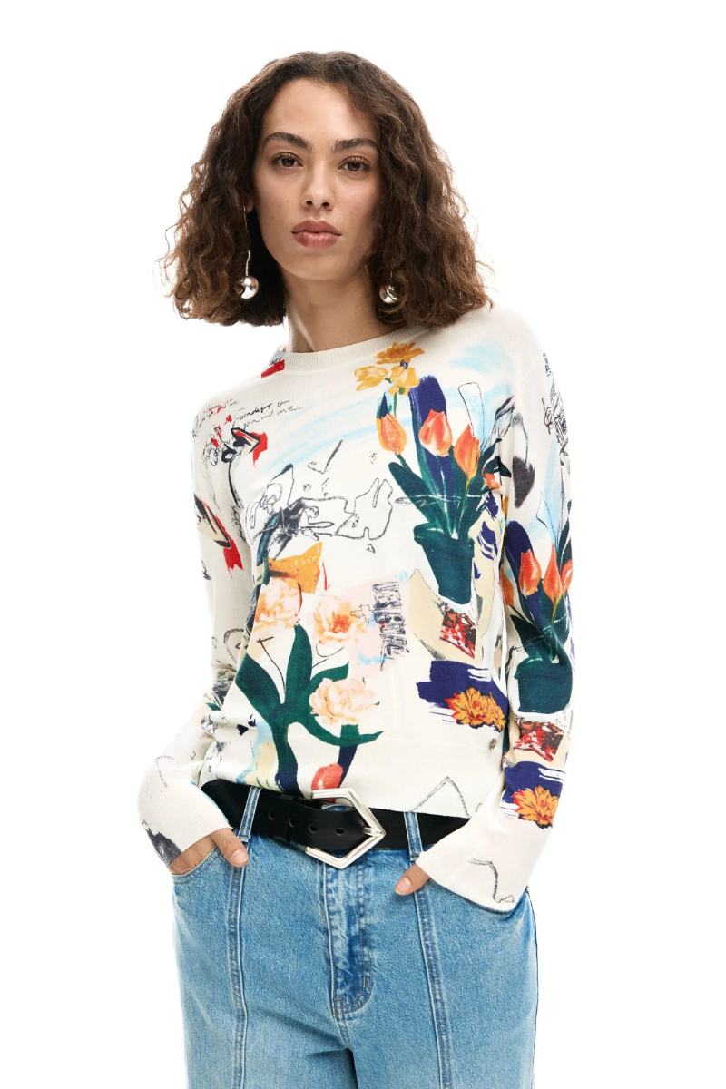Desigual Floral Art Knit