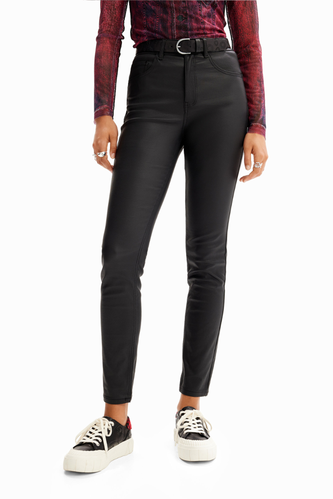 Shop Brujas Faux Leather Pants By Desigual - Origen Imports