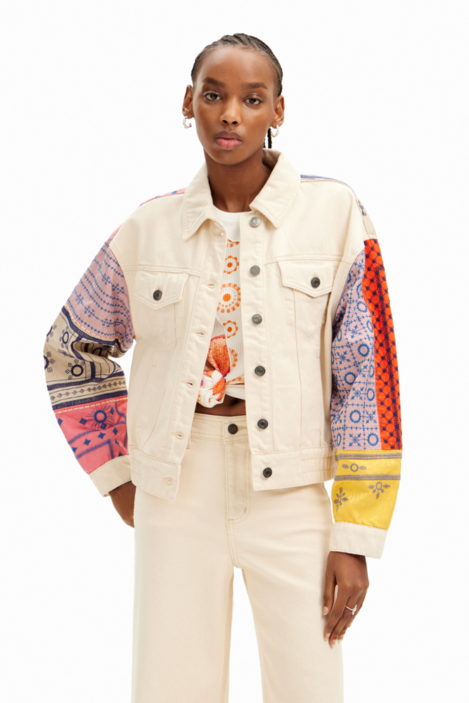 Shop Short Embroidered Denim Jacket By Desigual - Origen Imports