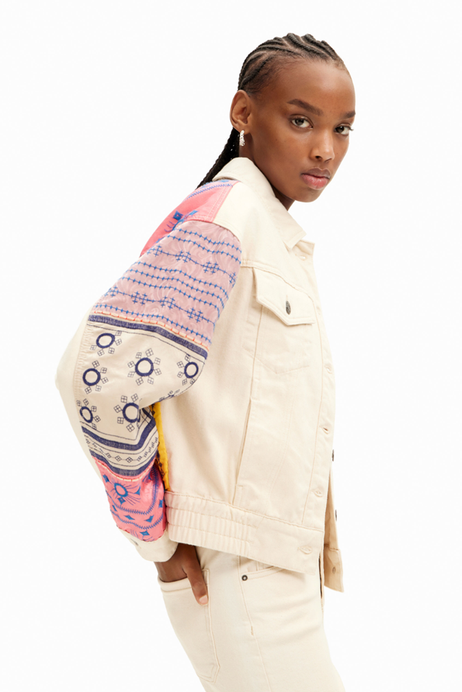 Shop Short Embroidered Denim Jacket By Desigual - Origen Imports