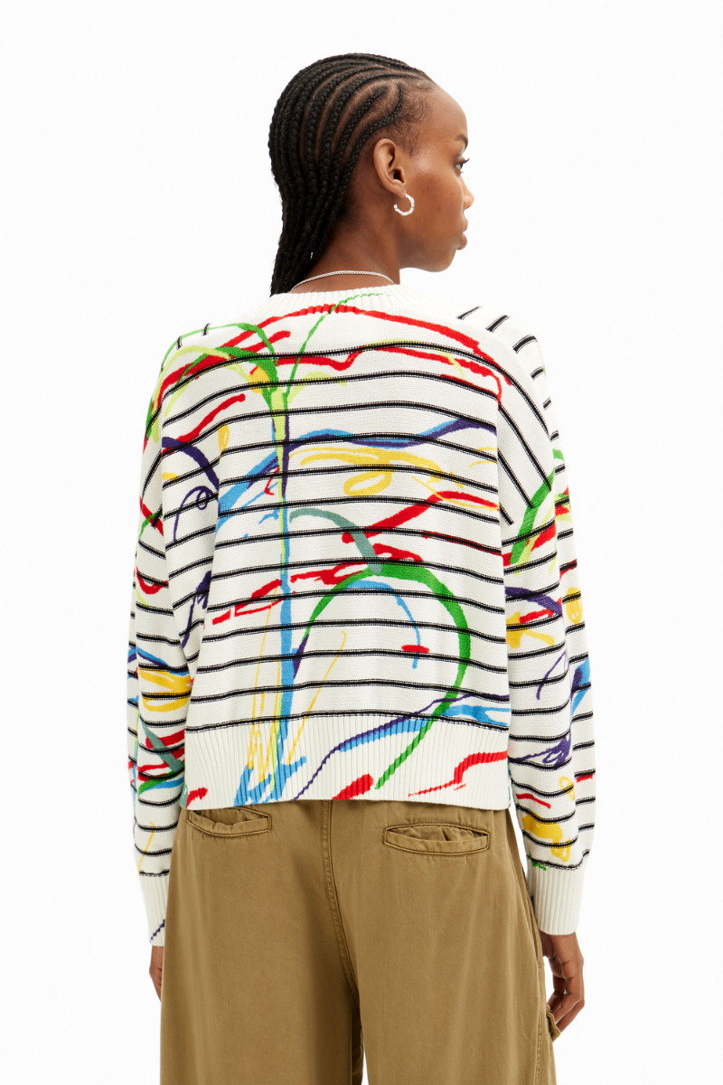 Shop Short Striped Arty Pullover By Desigual - Origen Imports