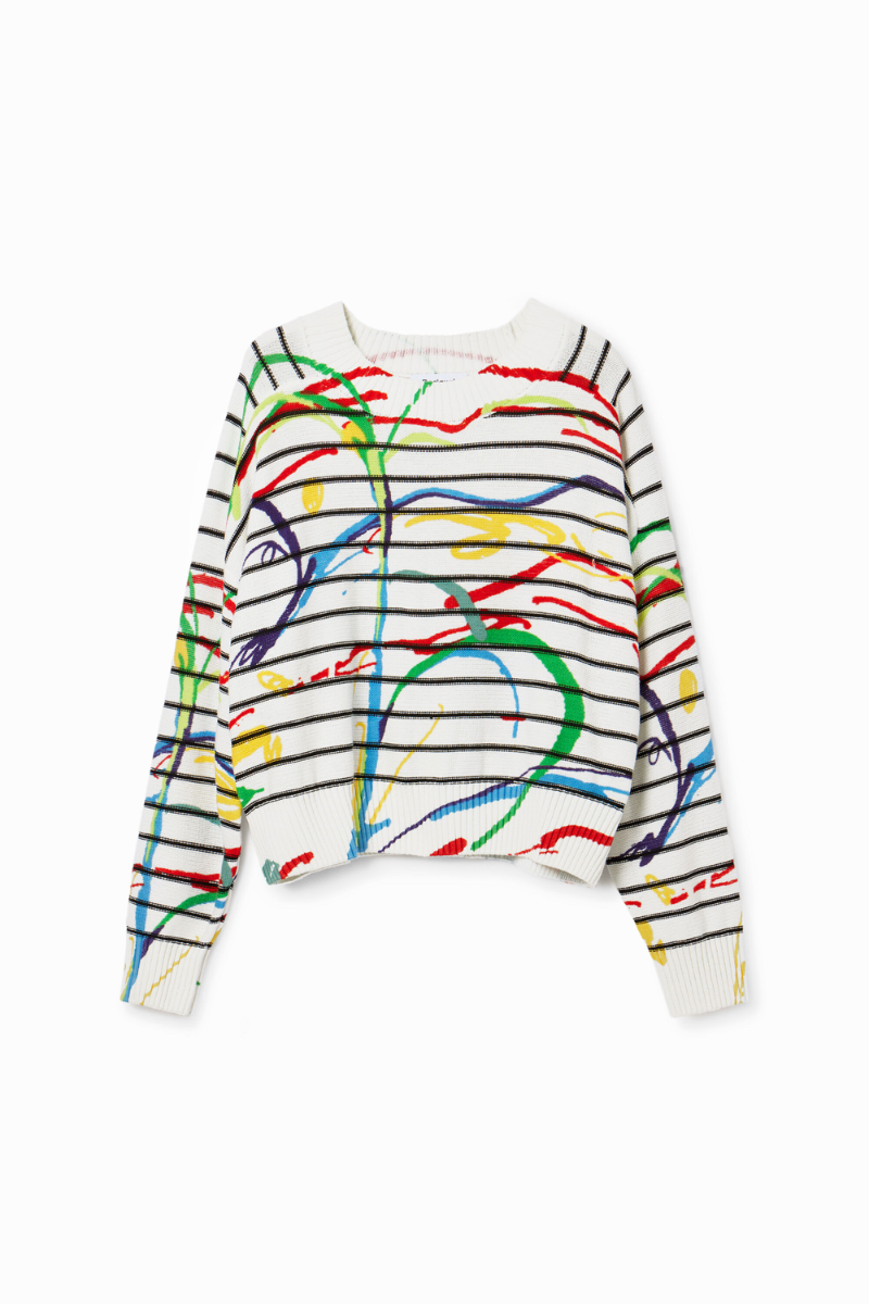 Shop Short Striped Arty Pullover By Desigual - Origen Imports