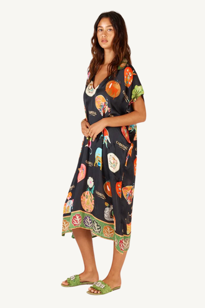 Down Under Kaftan in Black by Rubyyaya