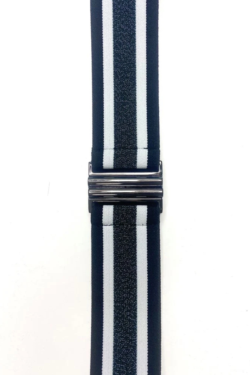 Elastic Belt By 365 Days - Pewter Stripe
