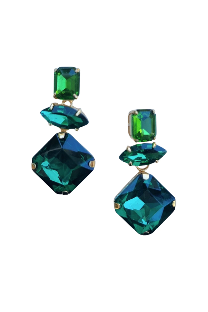 Shop Green Ellie Gem Earring - Origen Imports