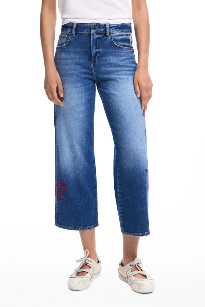Embroidered Culotte jeans by Desigual