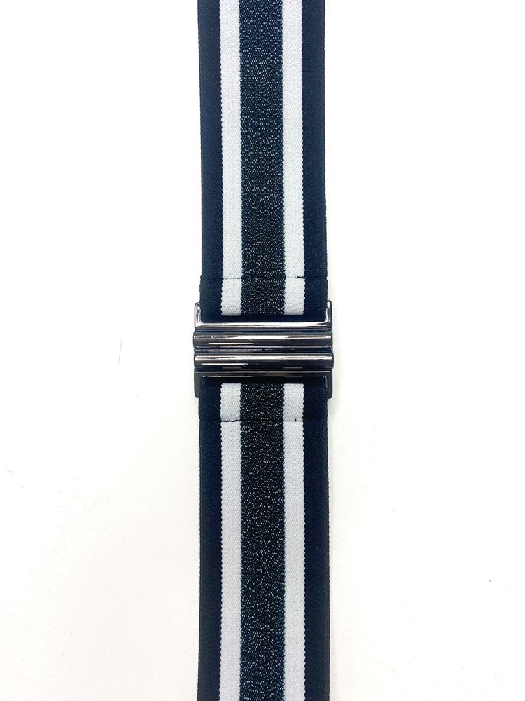 Elastic Belt By 365 Days - Pewter Stripe
