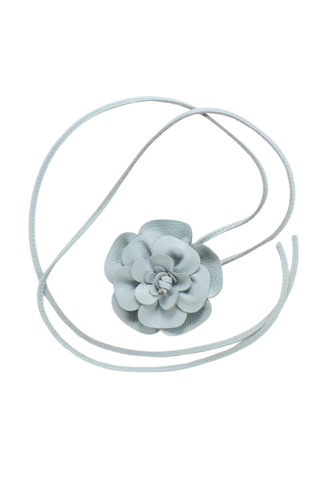 Denim Flower Wrap Belt