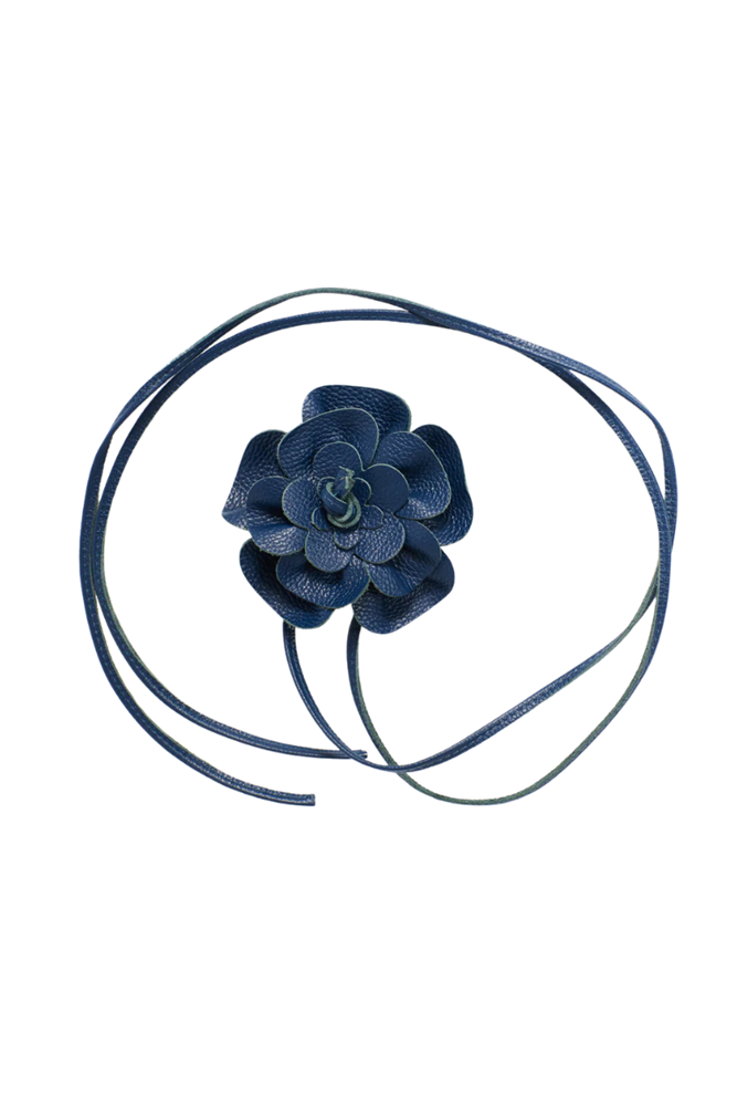 Blue Flower Wrap Belt