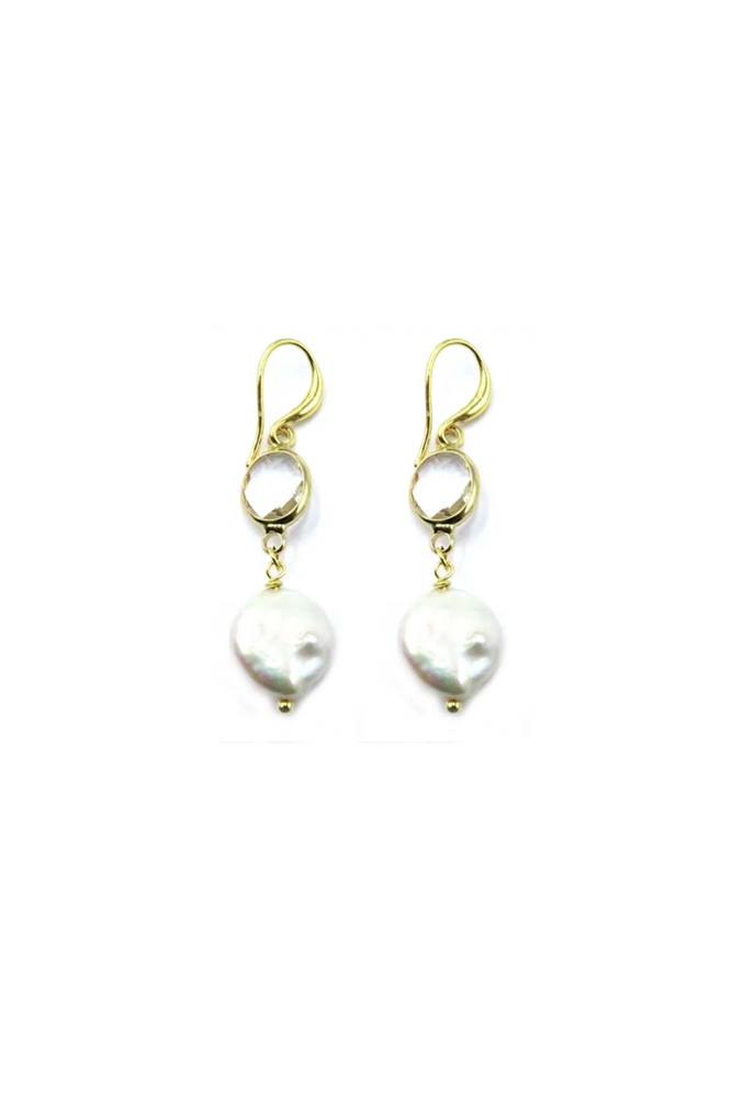 Shop Freshwater Pearl Earrings w Colored Zirconia - Origen Imports