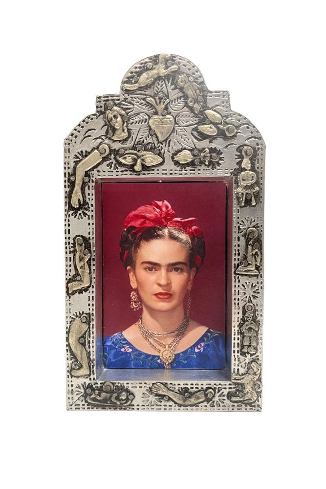 Shop Wooden Tin Nicho Photo Frame with Frida Kahlo By Origen - Origen Imports