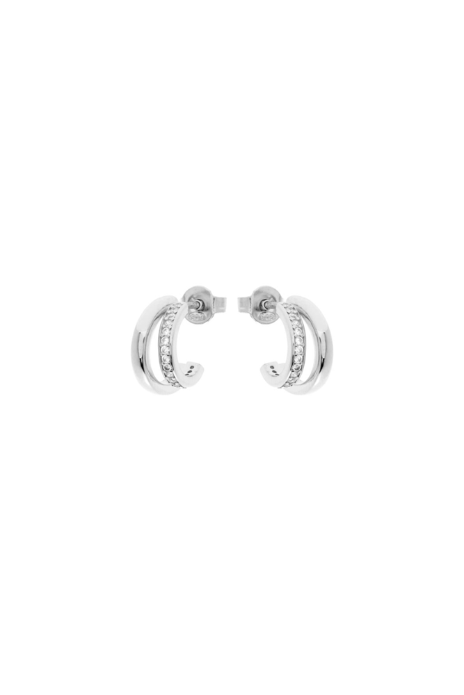 2 Half Circle CZ Stud Earrings By GA