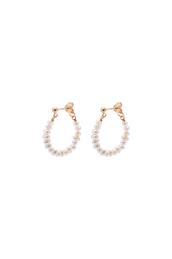 Shop Hoop Of Pearls Stud Earrings By GA - Origen Imports