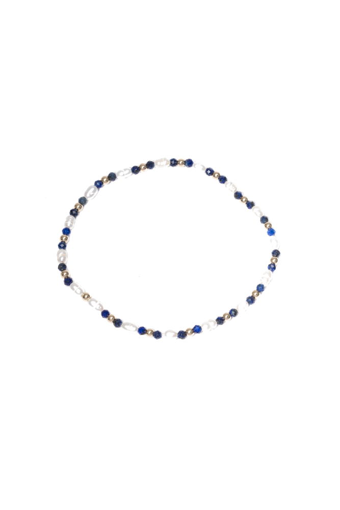 Shop Pearl & Lapis Stretch Bracelet By GA - Origen Imports