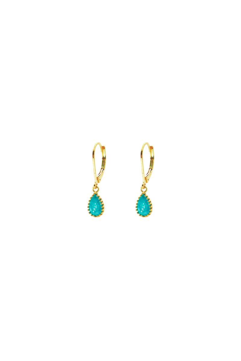 Shop Gold Tear Drop With Stone Earrings By GA - Origen Imports