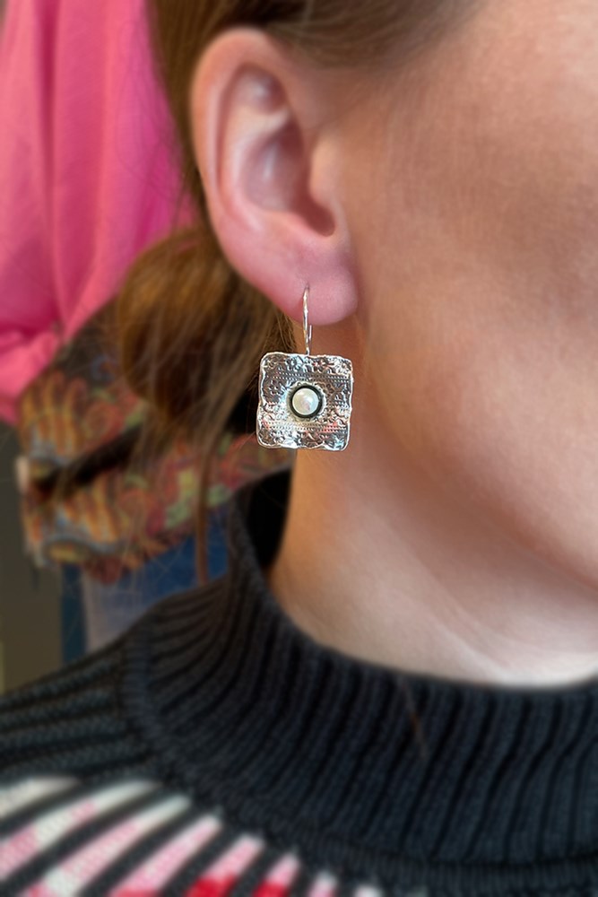 Shop Gavriella Sterling Silver Embossed Earrings By Dervish - Origen Imports